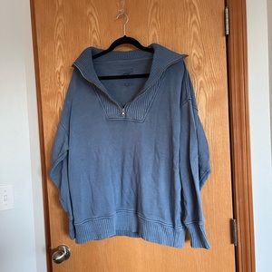 Blue Quarter Zip Aerie Sweatshirt
